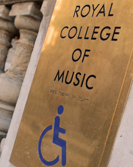 Disabled access sign at the RCM